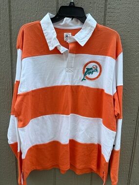 '47 Orange and White Crewneck Tee with Branded Neck Label